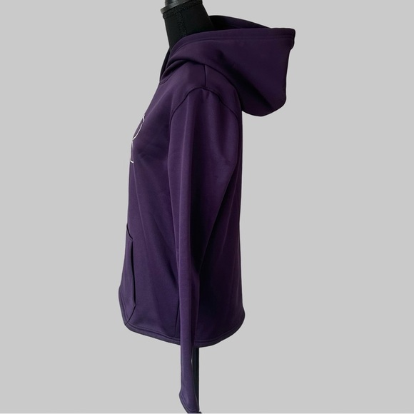 Under Armour Logo Loose Fit Sweatshirt Hoodie in Purple Coldgear - Picture 2 of 16
